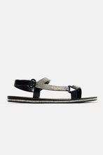 Black rhinestone  flat sandals