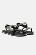 Black rhinestone  flat sandals
