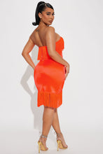Orange fringe tassel dress