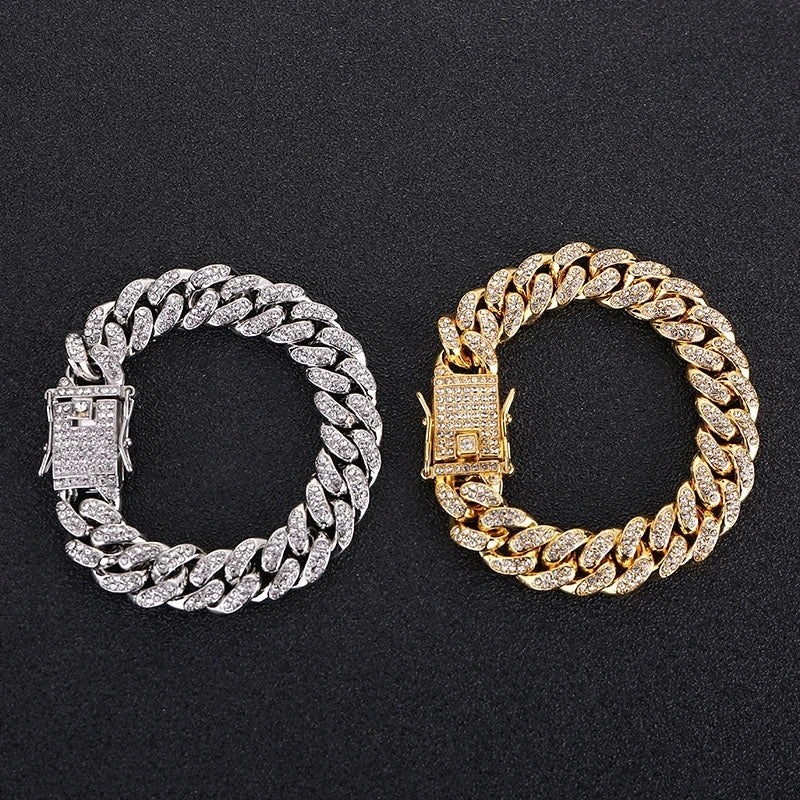 Gold or silver  rhinestone bracelet