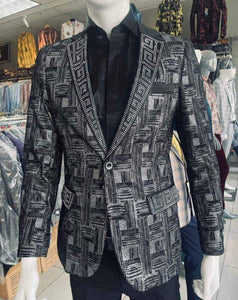 Men luxury silver and black blazer