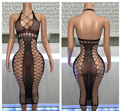 Black mesh dress