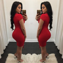 Red strapped lace up dress