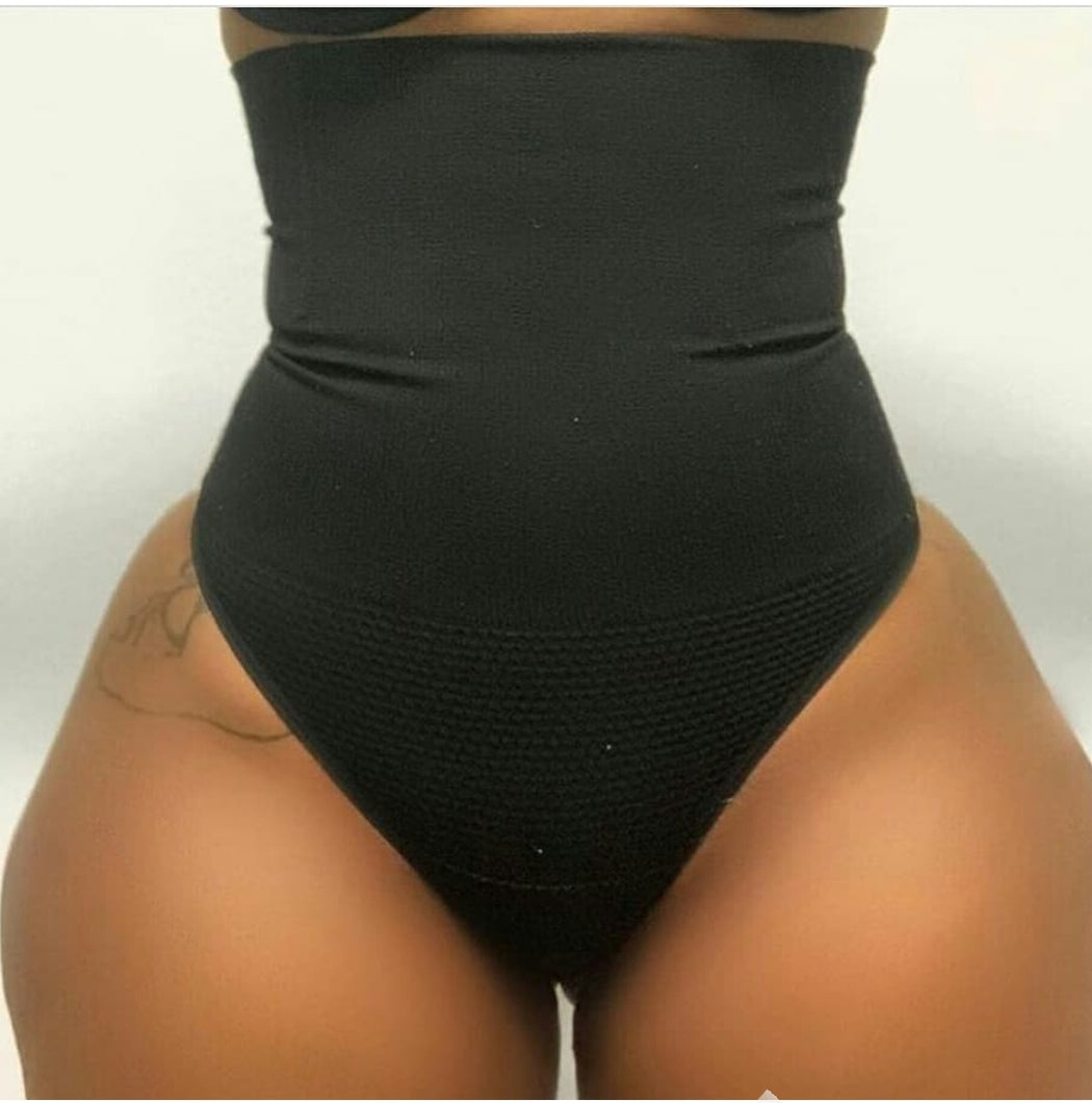 Seamless Black thong high waist panty shaper